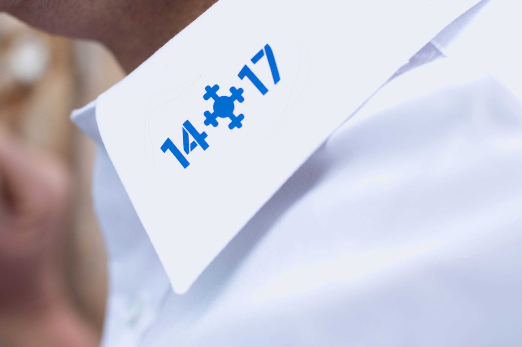 1417 Hemdkragen-Label (Blau)